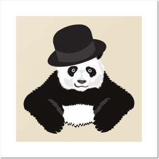 Panda in black Posters and Art